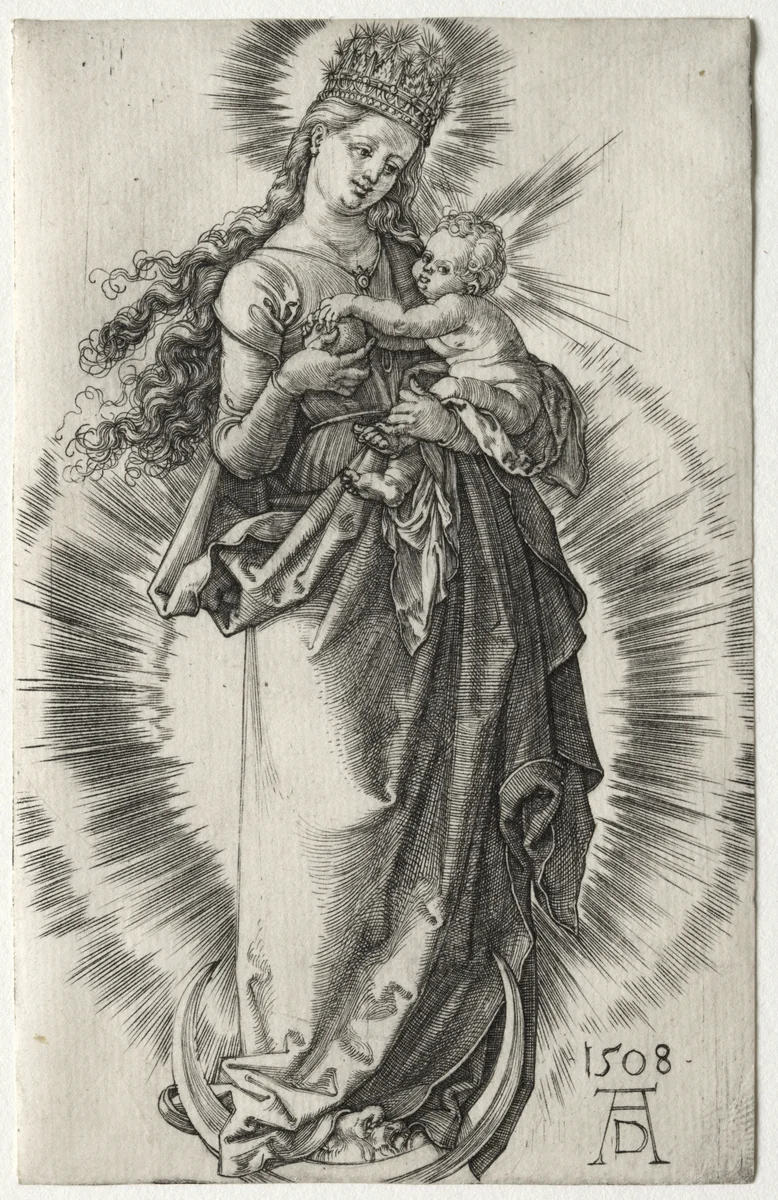 The Virgin with a Starry Crown by Albrecht Dürer, print, 1508