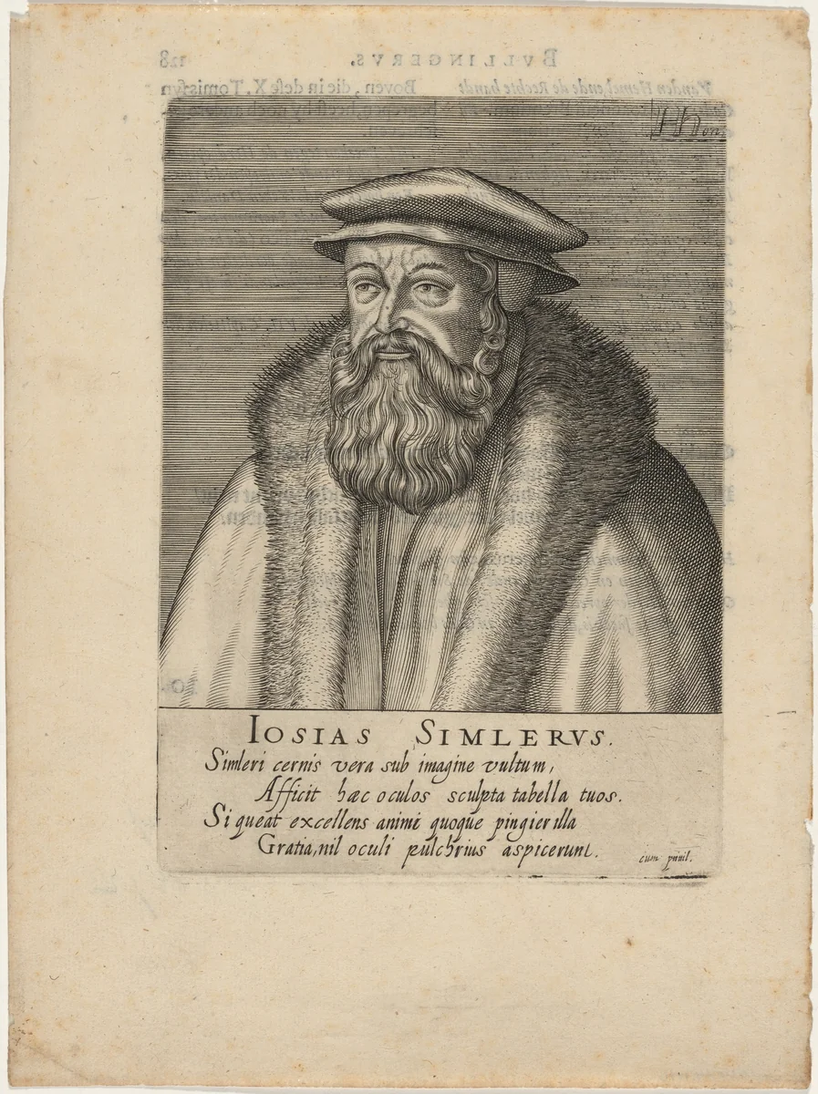 Josias Simler by Hendrik Hondius I, print, 1573-1649