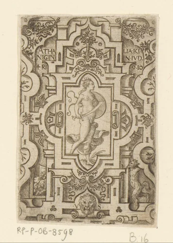 Athalia in rolwerk omlijsting by Unknown, print, 1524-1562