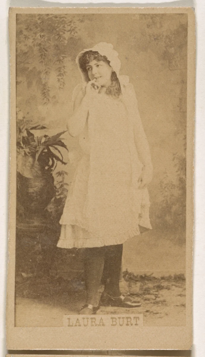 Laura Burt, from the Actresses series (N245) issued by Kinney Brothers to promote Sweet Caporal Cigarettes by Kinney Brothers Tobacco Company, photograph, 1890