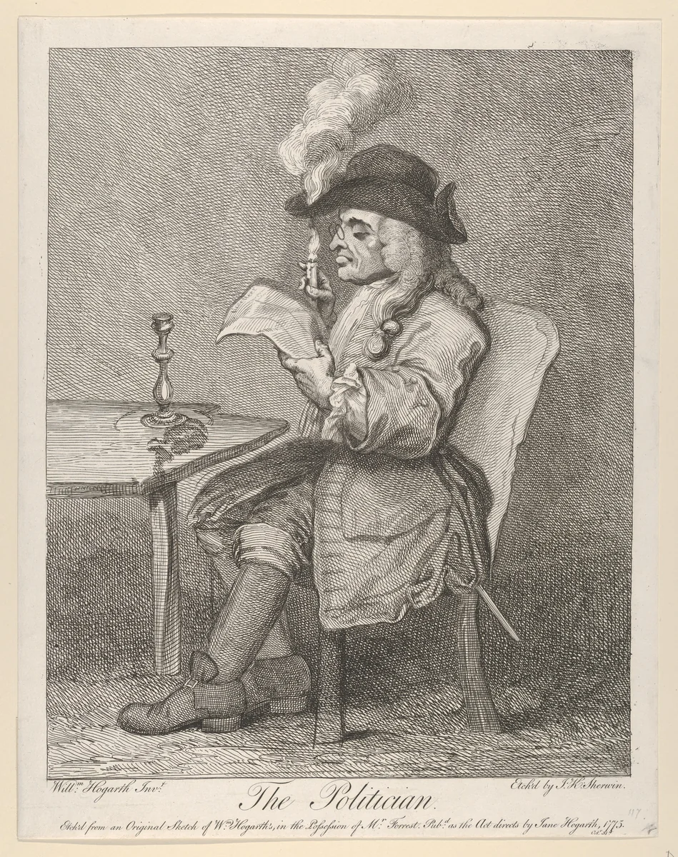 The Politician by John Keyse Sherwin, print, 1775