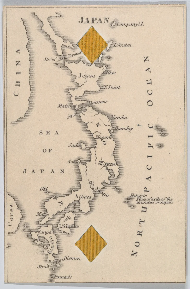 Japan, from "Court Game of Geography" by William and Henry Rock, print, 1838-1855