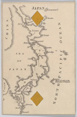 Japan, from "Court Game of Geography" by William and Henry Rock, print, 1838-1855