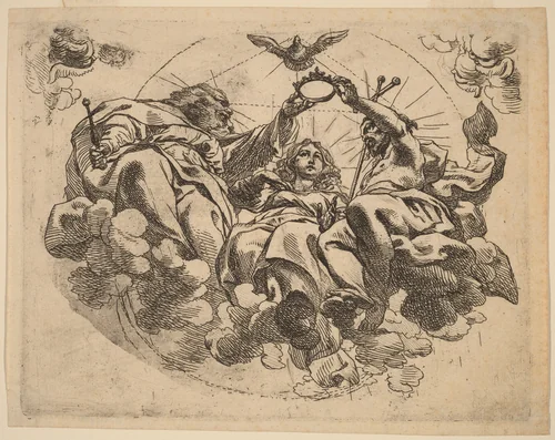 Coronation of the Virgin by Cornelis Schut, print, 1597-1655