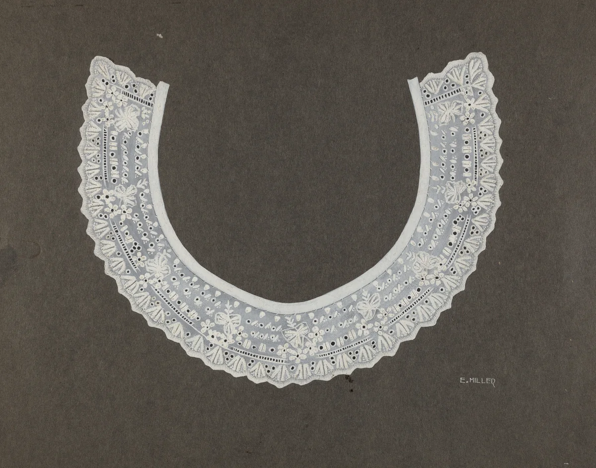 Embroidered Linen Collar by Edith Miller, index of american design, 1937