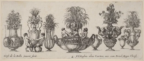 Fantastic Vases by Stefano della Bella, print, 1646