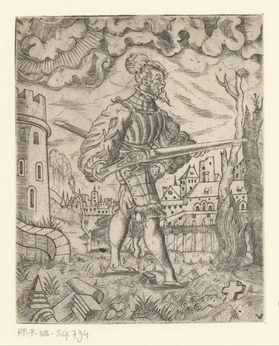 Haakbusschutter by Unknown, print, 1524-1562