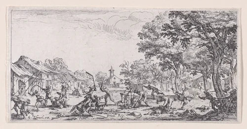 Le Revanche des Paysans (The Revenge of the Peasants), plate 5 from "Les Petites Misères de la Guerre" (The Little Miseries of War) by Jacques Callot, print, 1636