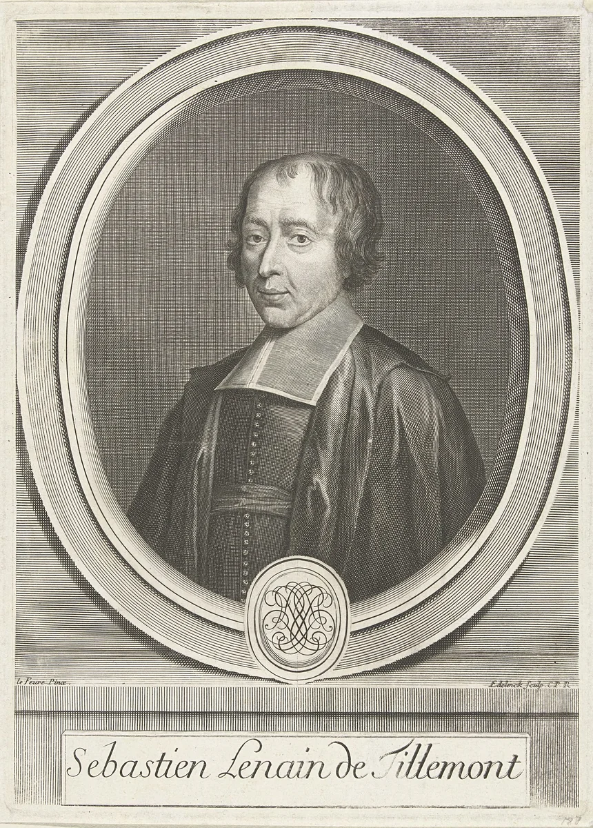 Sébastien le Nain de Tillemont by Gerard Edelinck, print, 1650-1707