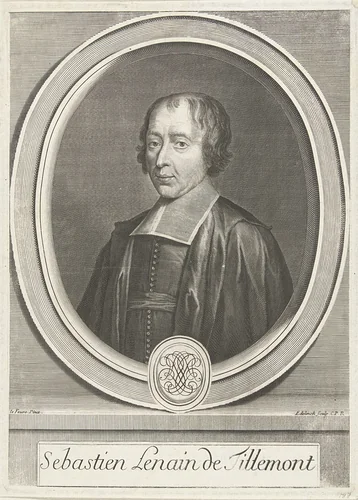 Sébastien le Nain de Tillemont by Gerard Edelinck, print, 1650-1707