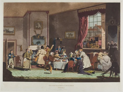 Stage Coach Passengers by James Pollard, print, 1817-1867
