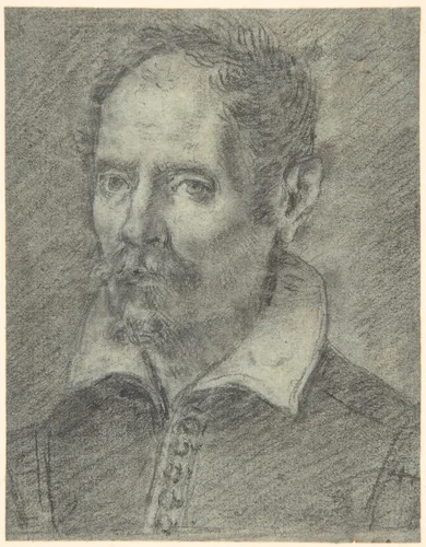 Head of a Bearded Man by Francisco Pacheco, drawing, 1564-1644