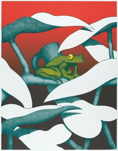 Jivaroland Frog Cup by Ken Price, print, 1968