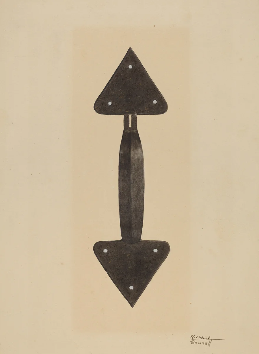 Door Handle by Richard Barnett, index of american design, 1935-1942