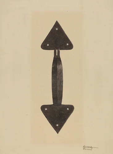 Door Handle by Richard Barnett, index of american design, 1935-1942