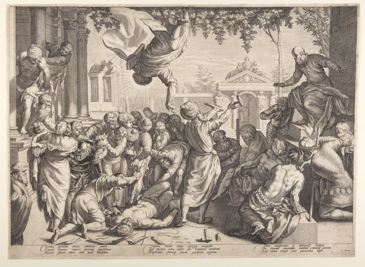 The Miracle of the Slave by Jacob Matham, print, 1597-1600