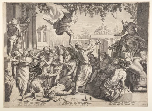 The Miracle of the Slave by Jacob Matham, print, 1597-1600