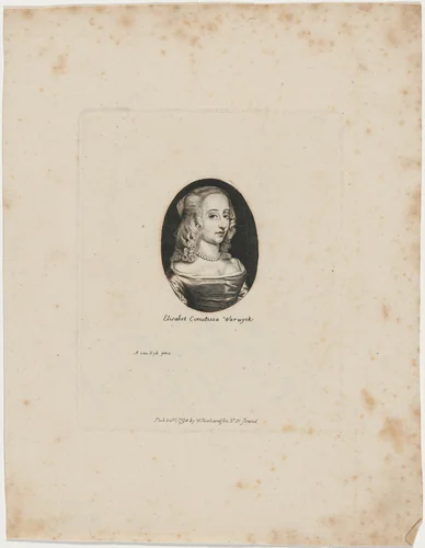Elizabeth, Countess Warwick by Sir Anthony van Dyck, print, 1798
