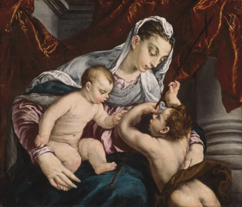 Virgin and Child with the Young Saint John the Baptist by Jacopo Bassano, painting, 1555-1565