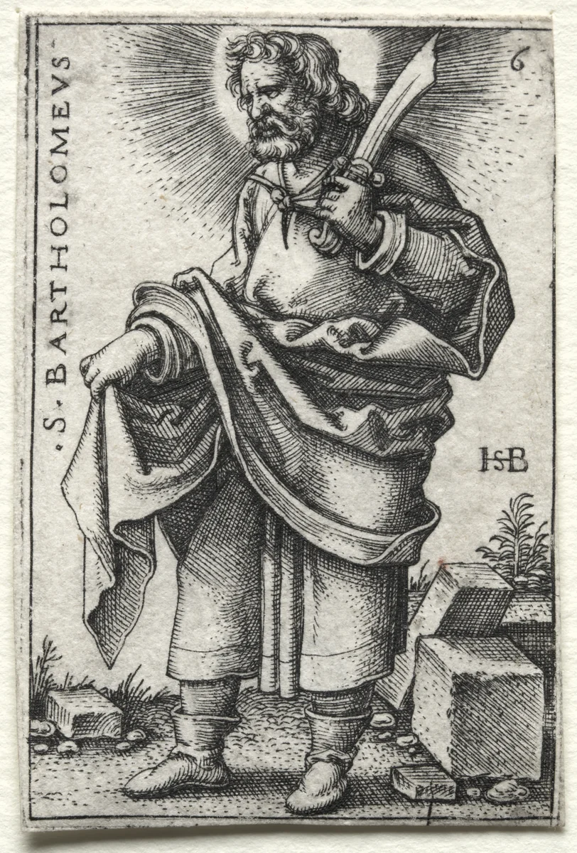 St. Bartholomew by Hans Sebald Beham, print, 1545-1546