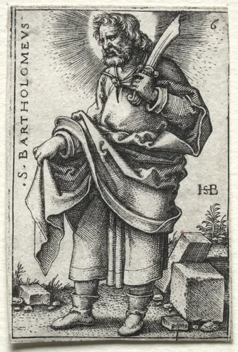 St. Bartholomew by Hans Sebald Beham, print, 1545-1546