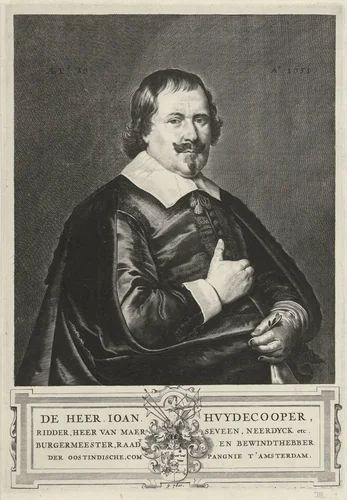Portret van Joan Huydecoper by Pieter Holsteyn, print, 1651