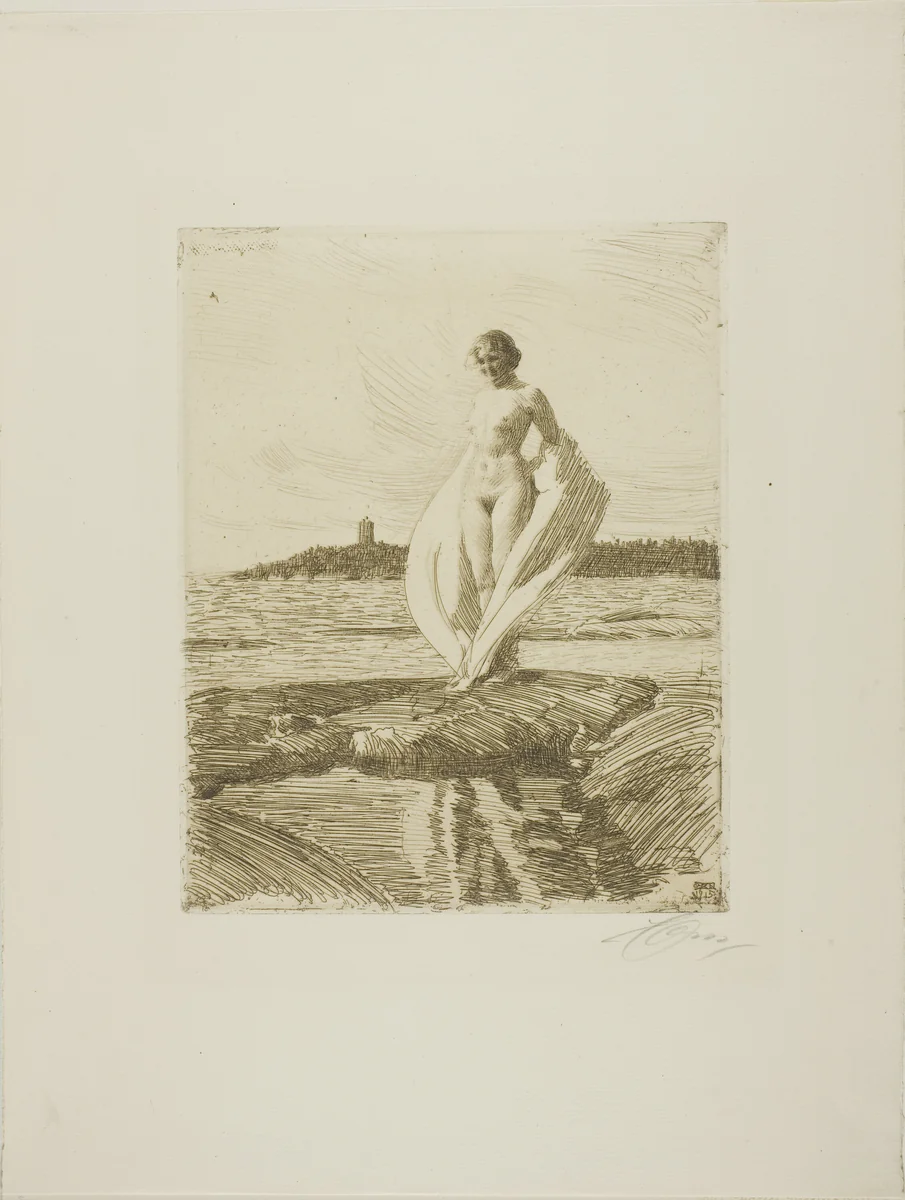 The Swan by Anders Zorn, print, 1915