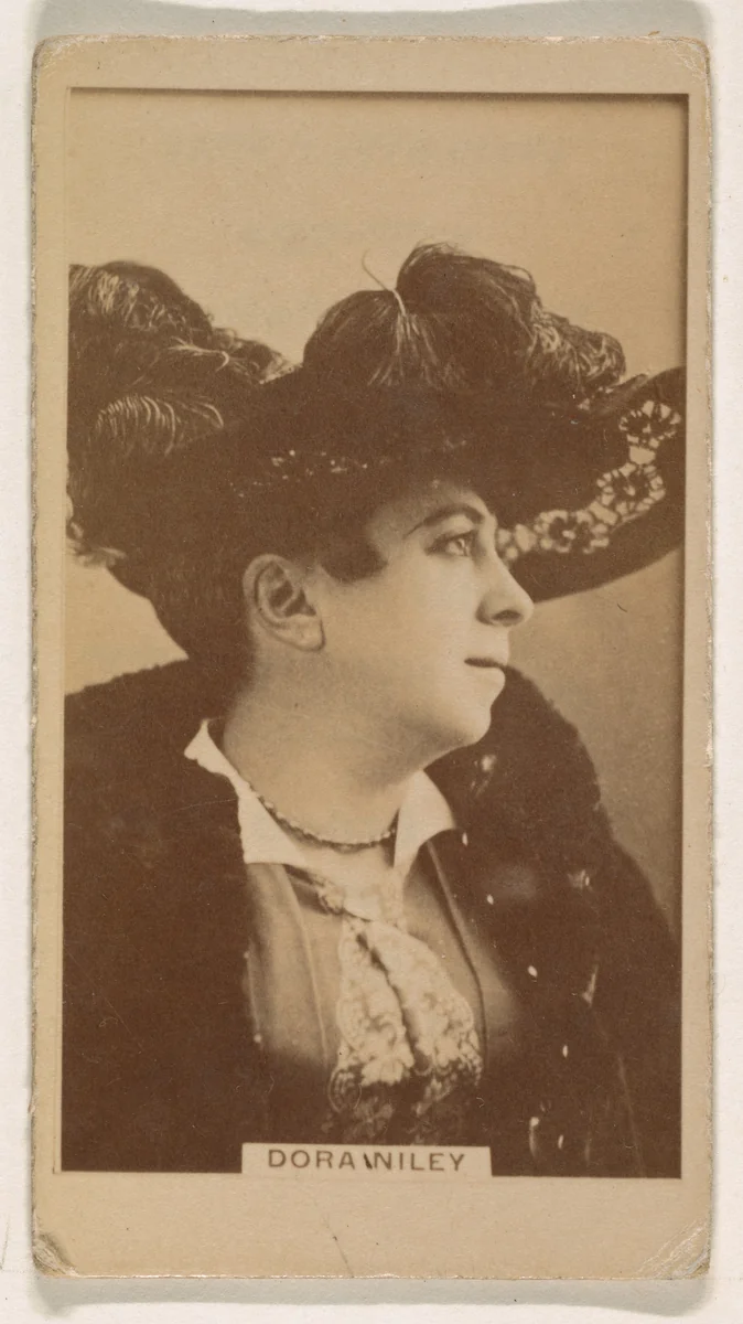 Dora Wiley, from the Actresses series (N245) issued by Kinney Brothers to promote Sweet Caporal Cigarettes by Kinney Brothers Tobacco Company, photograph, 1890