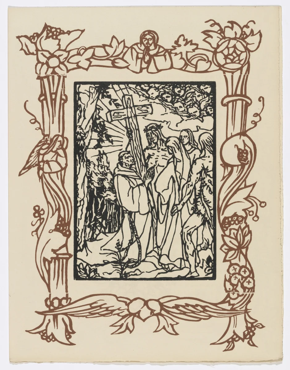 Plate (page 105) from Les Petites Fleurs de St. François (The Little Flowers of St. Francis) by Émile Bernard, illustrated book, 1928