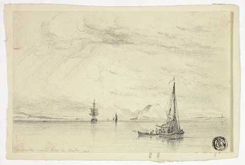 Dunbarton Looking from the Clyde by Anthony Vandyke Copley Fielding, drawing, 1807-1855