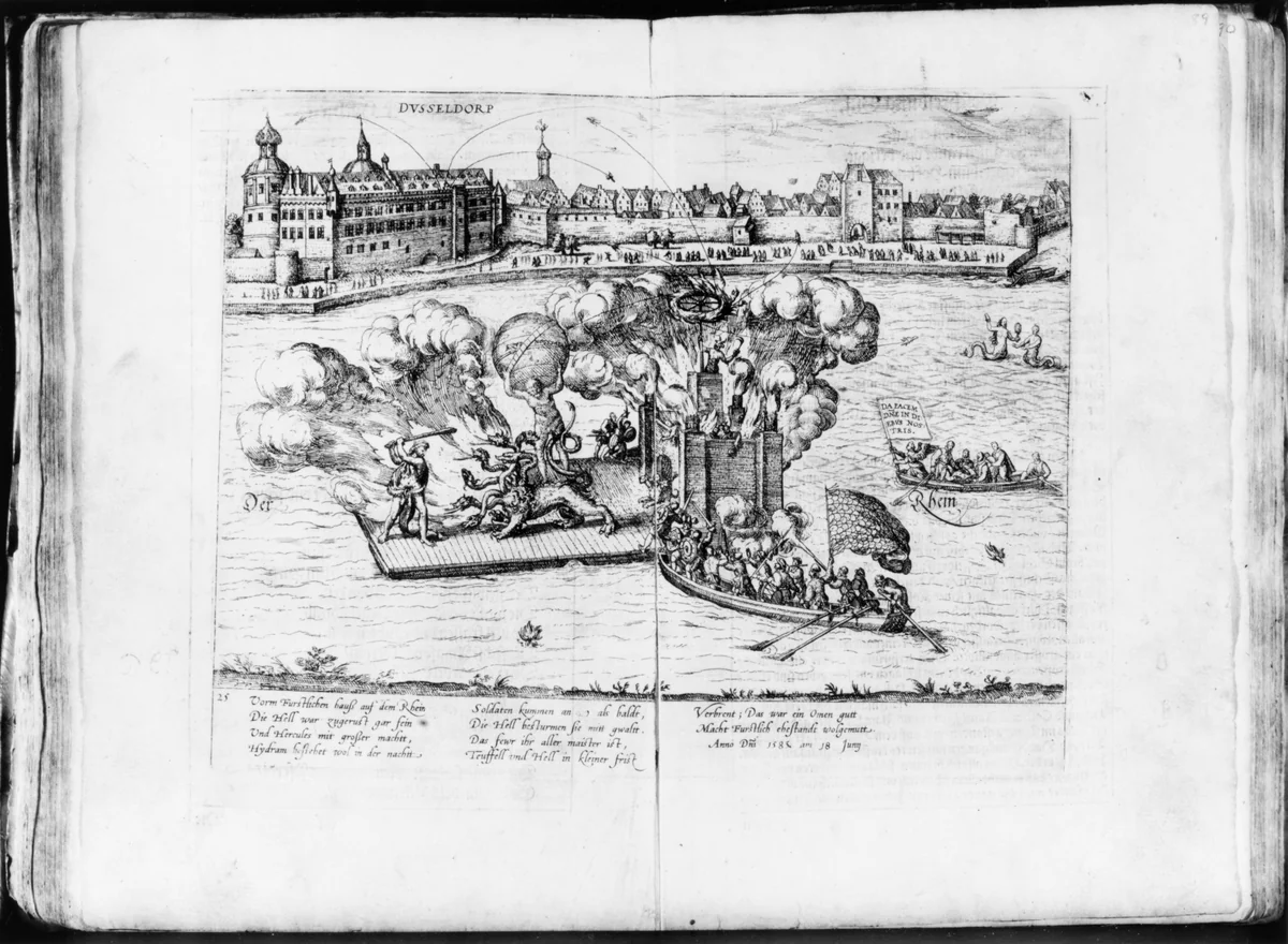 Fvrstliche Hochzeit ... Wilhelm Hertzog zu Gulich, Cleue und Berg, ... und Frewlin Jacobae gebornen Marggraffinen zu Baden.. , Dußeldorff Anno Dni. 1585 am 18. Junij by Frans Hogenberg, book, 1587