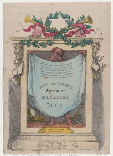 Title Page, Rowlandson's Caricature Magazine, Vol. 5 by Thomas Rowlandson, print, 1808