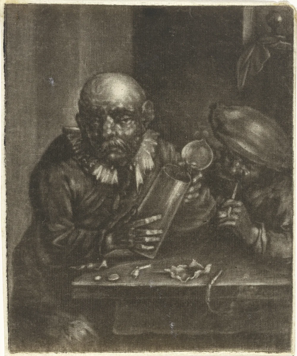 Man met een bierkan en een roker by Marcellus Laroon, print, 1663-1702