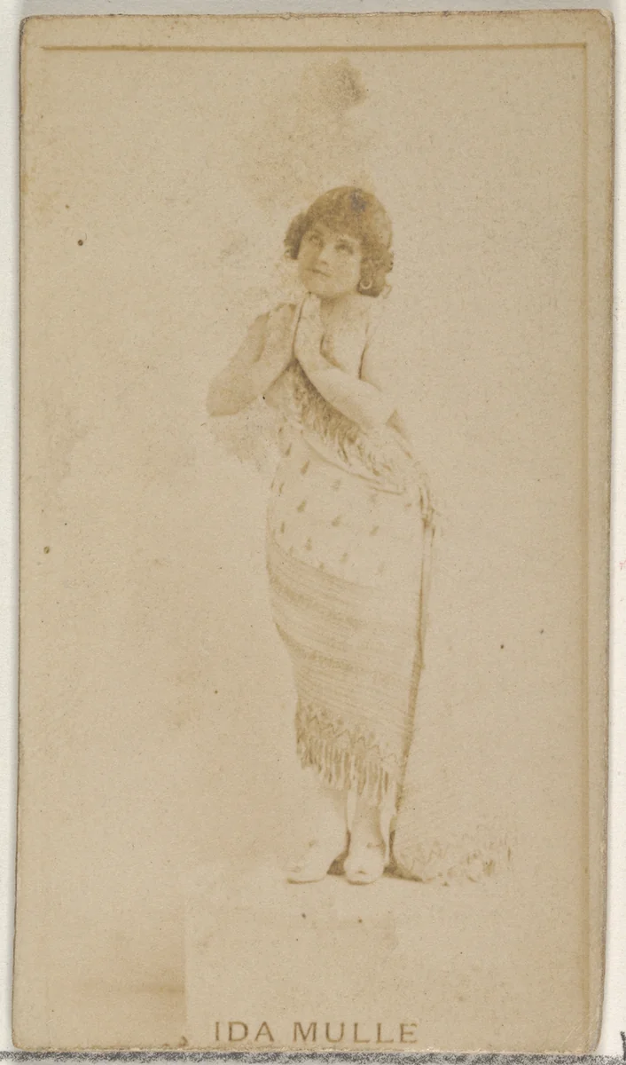 Ida Mulle, from the Actors and Actresses series (N45, Type 8) for Virginia Brights Cigarettes by Allen & Ginter, photograph, 1885-1891