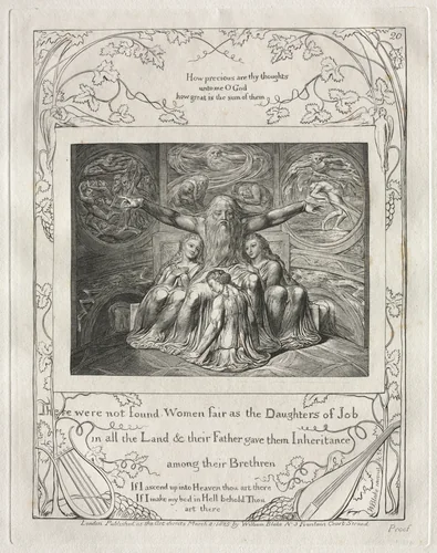 The Book of Job: Pl. 20, There were not found Women fair as the Daughters of Job / in all the Land by William Blake, other, 1825