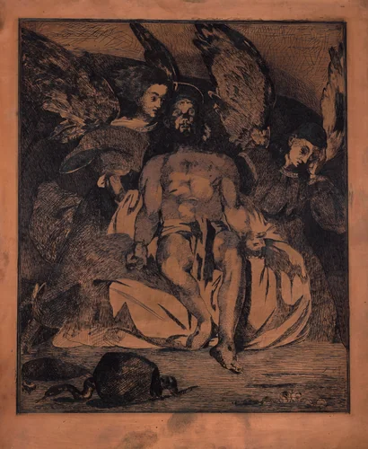 Dead Christ with Angels by Édouard Manet, print, 1866-1867