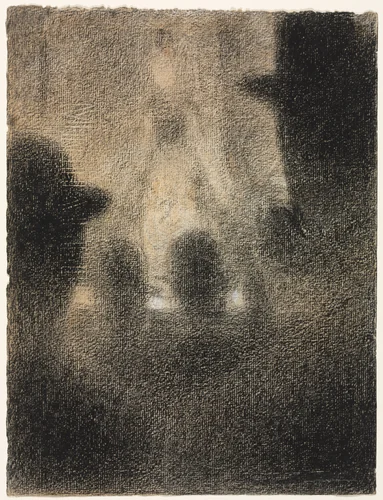At the Concert Parisien by Georges Seurat, drawing, 1887-1888