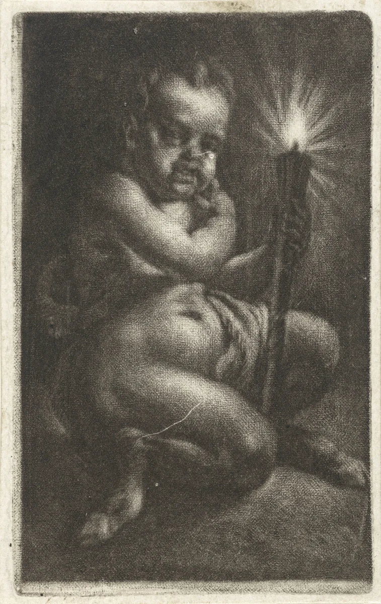 Jonge sater met een fakkel by Gerard de Lairesse, print, 1670-1680
