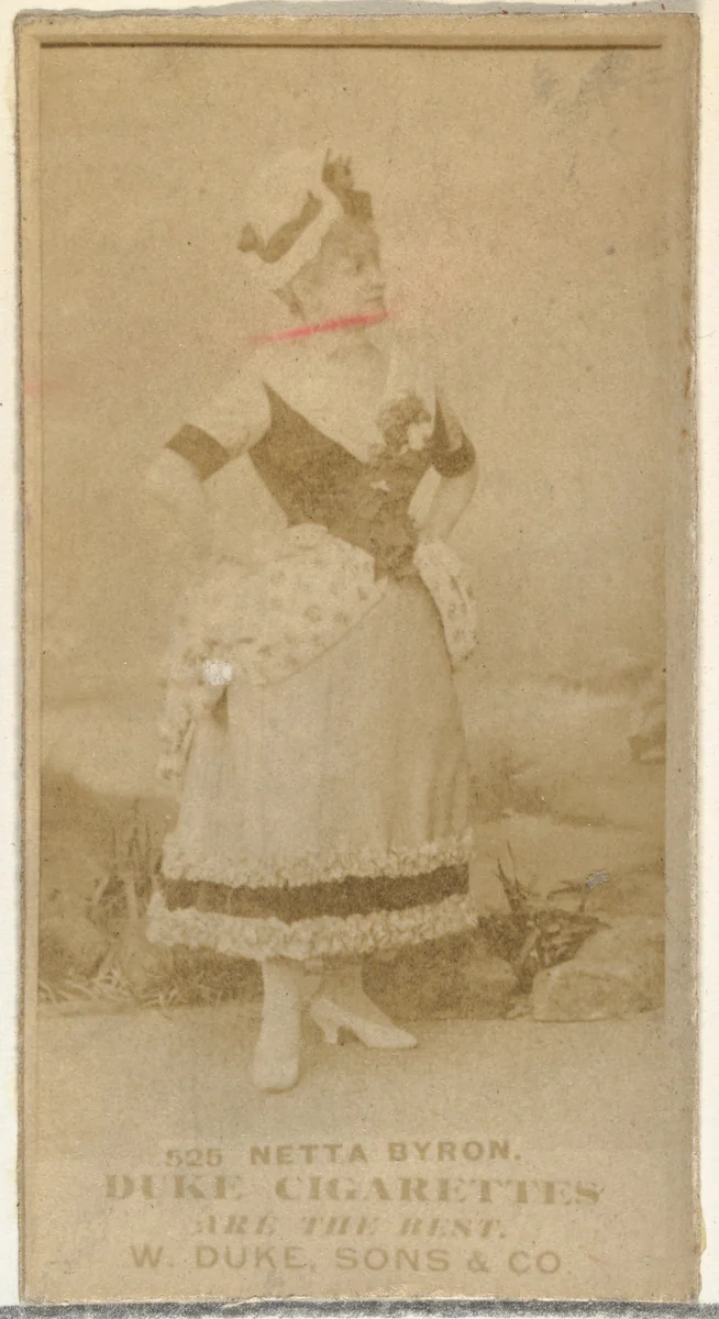 Card Number 525, Netta Byron, from the Actors and Actresses series (N145-7) issued by Duke Sons & Co. to promote Duke Cigarettes by W. Duke, Sons & Co., photograph, 1880-1889