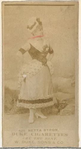 Card Number 525, Netta Byron, from the Actors and Actresses series (N145-7) issued by Duke Sons & Co. to promote Duke Cigarettes by W. Duke, Sons & Co., photograph, 1880-1889