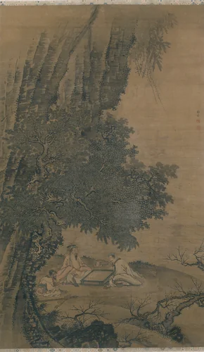 Landscape with Daoist Immortals Playing Weiqi by Dai Jin, other, 1400-1599