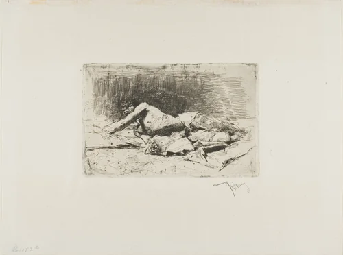 Man Rolling by Mariano Fortuny, print, 1858-1874
