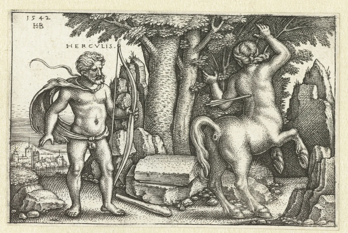 Hercules doodt Nessus by Unknown, print, 1542