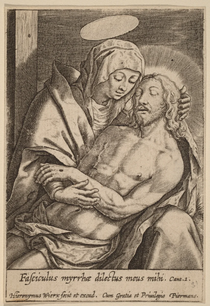 Fasciculus myrrhae dilectus meus mihi by Hieronymus Wierix, print, 1553-1619