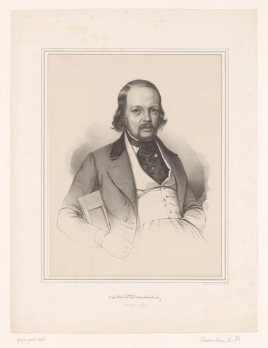 Portret van Oscar Patrick Sturzenbecher by Emilius Ditlev Baerentzen, print, 1837-1868