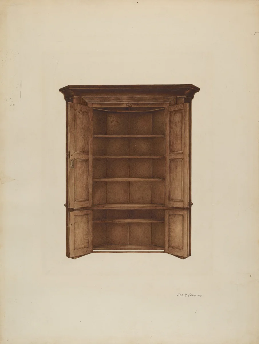 Corner Cupboard by George V Vezolles, index of american design, 1937