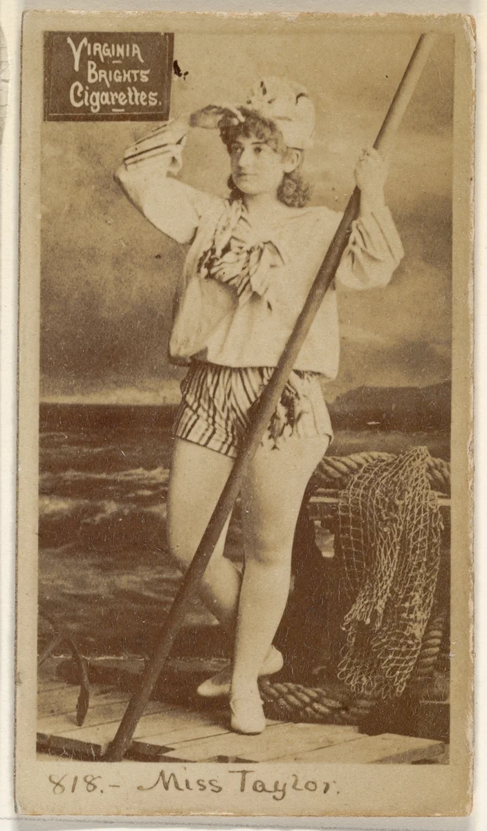 Card 818, Miss Taylor, from the Actors and Actresses series (N45, Type 2) for Virginia Brights Cigarettes by Allen & Ginter, photograph, 1885-1891