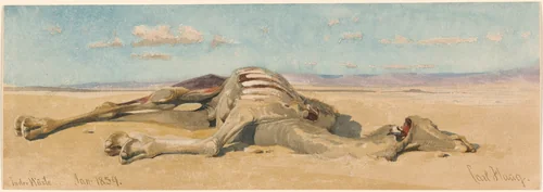 In der Wüste (In the Desert) by Carl Haag, drawing, 1859