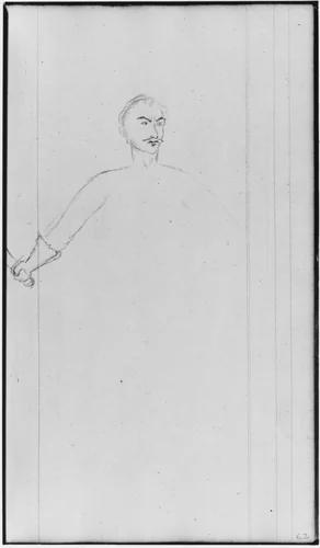 Man (with Sword?) (from Sketchbook) by John William Casilear, artwork, 1811-1893