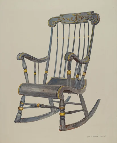 Rocking Chair by Amos C. Brinton, index of american design, 1935-1942